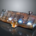 Vintage Wooden Boat With Traditional Craftsmanship And Warm Lights On Calm Shore