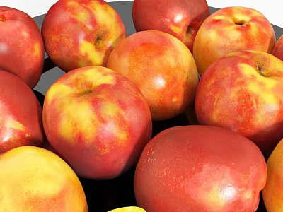 Fresh Juicy Red and Yellow Nectarines Pile Display Healthy Snack 3d model