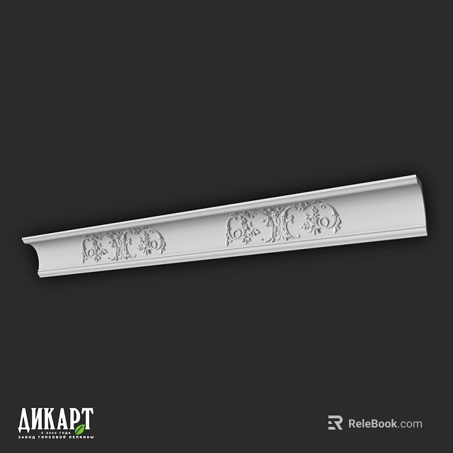 Decorative Architectural Component With Intricate Carved Patterns And White Finish For Interior Design 3d model 