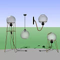 Modern lamp combination chandelier 3d model