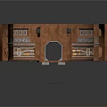 Detailed Semicircular Brick Building Model With Multi level Seating And Circular Opening