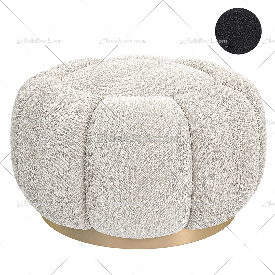 Modern Sofa Stool Low Stool Round Stool 3d model