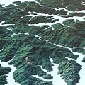 A bird's eye view of the mountains 3d model