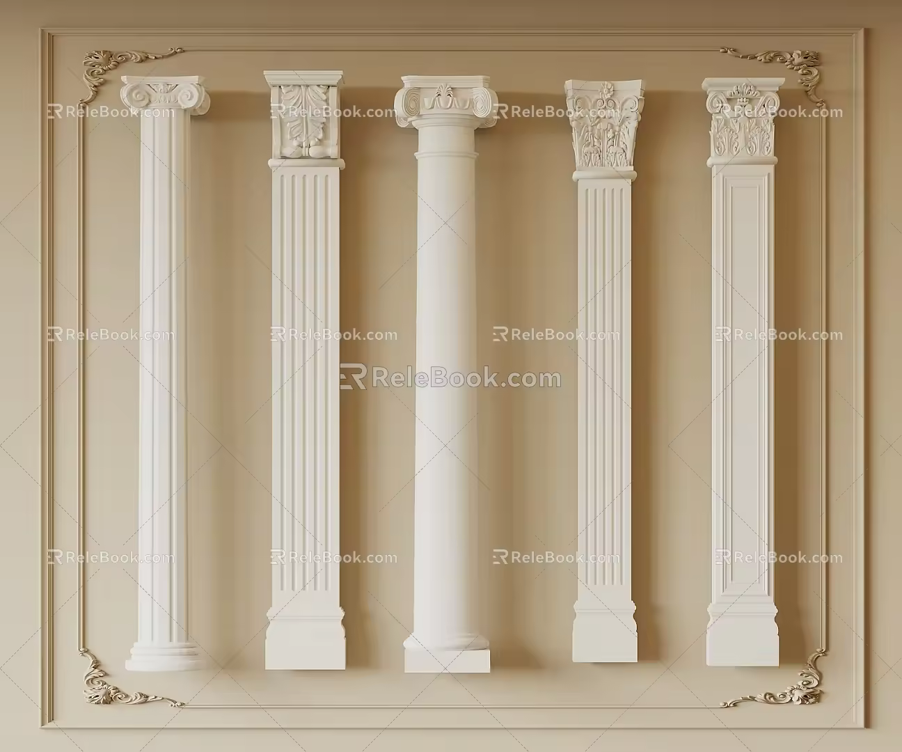 Simple European Roman Column European Classical Roman Column 3d model
