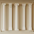 Simple European Roman Column European Classical Roman Column 3d model