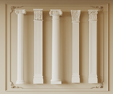 Simple European Roman Column European Classical Roman Column 3d model