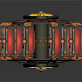 Red Ferris Wheel With Yellow Star Decoration Red Cabins And Green Support Frames