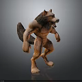 3D Fantasy Character Design Of Muscular Humanoid Werewolf Creature With Fierce Features