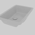 White Rectangular Ceramic Washbasin With Smooth Surface For Modern Bathroom