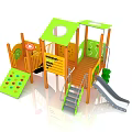 Modern slide children's combination slide 3d model