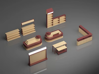 Supermarket Display Cabinet Shelf Display Cabinet Low Cabinet Store Display Cabinet Display Cabinet 3d model