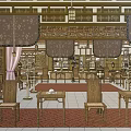 Chinese-style main hall ancient style main hall ancient 3d model