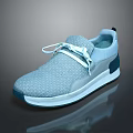 Light Blue Stylish Casual Sports Shoes With Mesh Upper White Laces And Contrast Sole