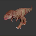 Realistic 3D Tyrannosaurus Rex Dinosaur Model With Sharp Teeth And Dark Background Reflection 3d model