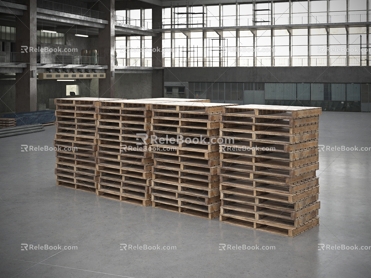 Warehouse equipment goods shelf bottom plate transport packaging 3d model