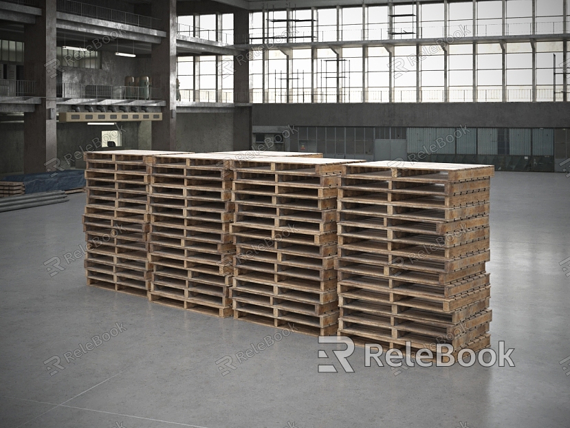 Warehouse equipment goods shelf bottom plate transport packaging model