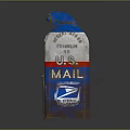 Vintage Express Letter Mailbox In Blue White Red With Letters Label And Rustic Finish
