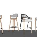 Nordic Bar Chair Combination 3d model