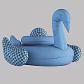 Swan Shaped Decorative Ornament Set With White Body And Orange Accent Details