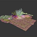 Modern Outdoor Stone Path With Rocks Green Plants And Mossy Ground