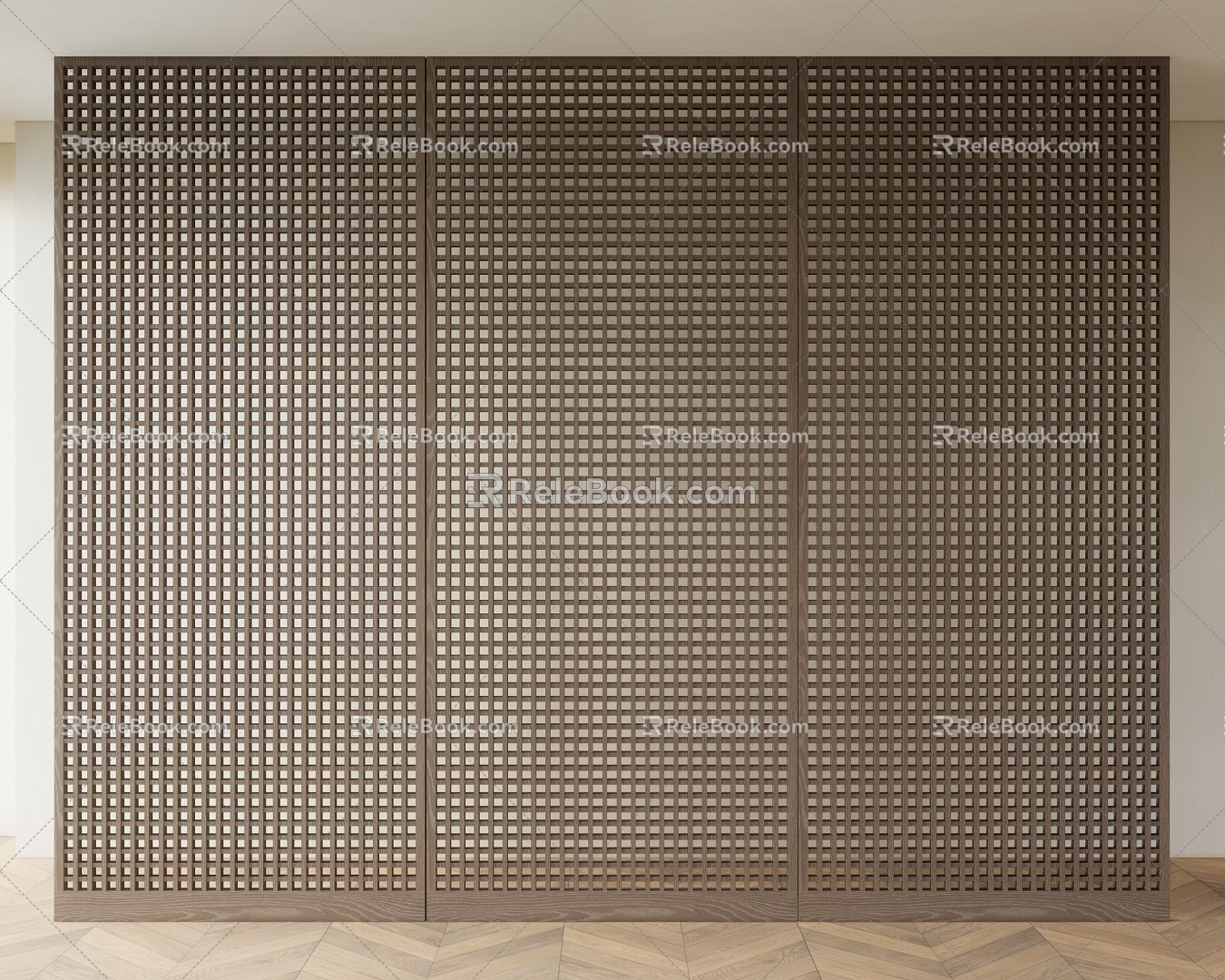 Modern sliding door grille sliding door grille partition 3d model