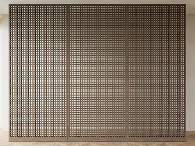 Three Panel Perforated Room Divider With Modern Design For Interior Space Decoration 3d model