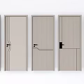 Modern Flush Doors Design With Different Styles And Simple Handle Details 3d model