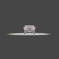 Pink Military Style Off Road Vehicle with Large Tires on Gravel Ground