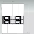 Detailed Kitchen Cabinets Design With Dimensions And Microwave Storage Compartments 3d model