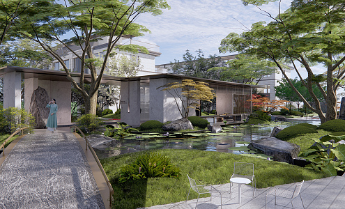 Modern Landscape Demonstration Area Courtyard Landscape Residential Area Landscape Residential Landscape 3d model