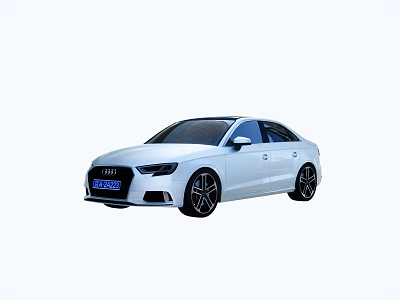 White Audi Sedan With Sporty Design Black Wheels And Front Grille 3d model