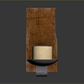 Modern Lighting Combination with Wooden Backboard Metal Bracket and Candle