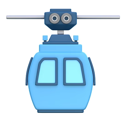 Modern Cable Car Cartoon Cable Car 3d model