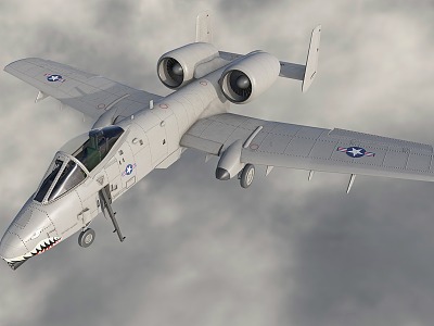 A10 Attack Aircraft Warthog Jet Fighter Ground Attack Aircraft 3d model