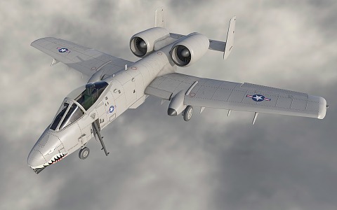 A10 Attack Aircraft Warthog Jet Fighter Ground Attack Aircraft 3d model