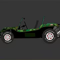 Green Camouflage Open Top Off Road Toy Car With Red Seats And Large Tires