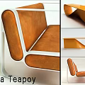 Modern Orange Blue Sofa and Teapoy Set With White Frame and Stylish Design