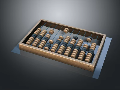 Traditional Wooden Abacus a Household Item with Beads and Wooden Frame 3d model