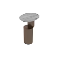 Elegant Modern Side Table With Round Black Top And Brass Cylindrical Base 3d model