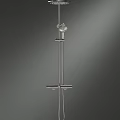 Modern Stainless Steel Shower Head with Handheld Sprayer and Adjustable Rod