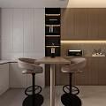 Modern Living and Dining Room Interior Design With TV Bookshelf Sofa Dining Table And Chairs