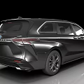 Black Toyota Minivan With Modern Design LED Headlights And Black Wheels