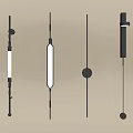 Modern Wall Lamps With Different Designs Black Frame And LED Light On Beige Wall
