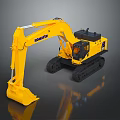 Yellow Komatsu Functional Vehicle Excavator Type With Tracks Cab And Front Bucket