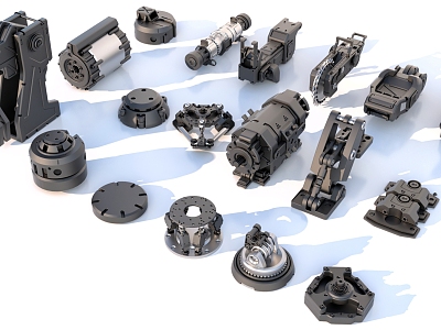 Hard surface mechanical parts combination of mechanical parts model