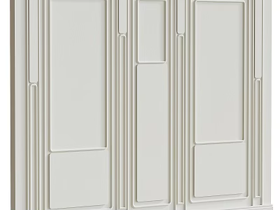 White Wainscoting Interior Design With Classic Panel And Decorative Trim for Modern Home 3d model