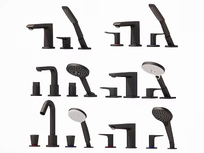 Faucet metal faucet shower bathroom hardware components 3d model