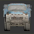 Old Blue Rusty Vintage Truck With Weathered Body Rust Spots And Wheels