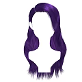 Stylish Purple Long Wavy Hair on White Head Silhouette Illustration