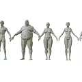 Low Polygon Base Mesh Quadrilateral and Game Ready Man Woman Low Poly 3d model